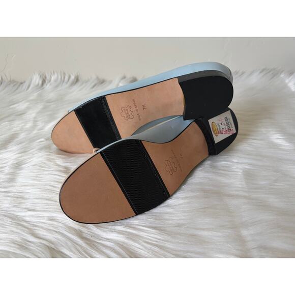 Talbots Leather Light Blue and Beige Cap-Toe Nappa Ballet Flats Size 7M NEW Bow - Picture 7 of 12
